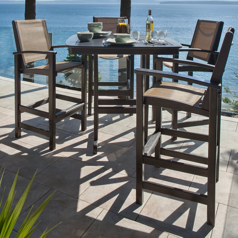 POLYWOOD® 5 Piece Bar Height Dining Set & Reviews | Wayfair